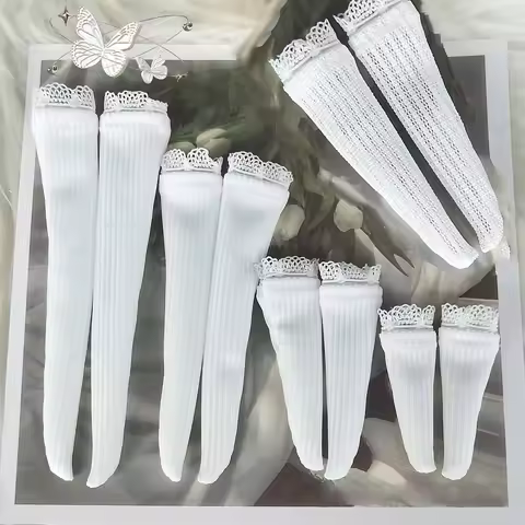 NEW handmade 1 Pair Lace Knee Highs Stocking Socks for Blyth, Azone 30cm dolls OB, Momoko, Licca 1/6