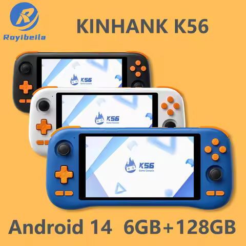 NEW KINHANK K56 Retro Handheld Game Console 5.5'' Touch Screen 50 Emulators for PS1/PSP/DC/SS Androi