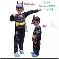 1 set Costume + Mask - BATMAN superhero mask clothes - Batman superhero costume + mask for children 