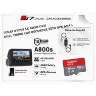 70mai A800s 4K Dash Cam Dual Vision Car Recorder with GPS ADAS