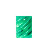手繪抽象藝術環保木牌吊飾 Abstract Wood Art_Emerald Green