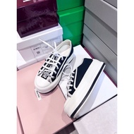 ️ Used Like Very New Walk'n'Dior Cotton Embroidered Motif Platform Sneakers Size36?Suitable For Feet