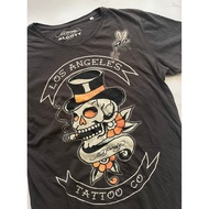 EDHARDY 100% Cotton y2k Skull Firework Print T-Shirt Trendy Summer New Style Ready Stock