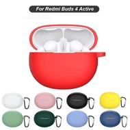 Colorful Silicone Case For Xiaomi Redmi Buds 4 Active Earbuds bud 4 Earphone Case Charging Boxs Cover with Keychain Hook