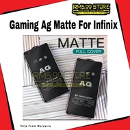 (Matte) Infinix Smart 5 Note 8 10 Pro Hot 10 10s 11 Play Zero Neo X  12 20 20i Note G88 G96 2023 30 30i 6 40 40i AG Frost Gamer Full Edge 9H Tempered Glass