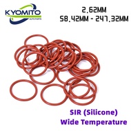 2.62MM SIR Silicone Sealing O-Ring Rubber Ring Gasket 7/64 INCH 寸 硅橡胶 O型圈  ID 58.42MM - 247.32 2.19/
