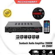Ampli Karaoke Equalizer Bluetooth Stereo Amplifier Treble Bass Booster 2000watt - AV-298BT