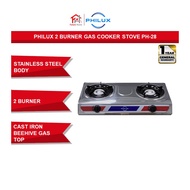Philux 2 Burner Gas Cooker Stove PH-28