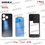For itel A70 A665L Middle Frame Back Battery Cover Glass Battery Door Housing Case Replacement