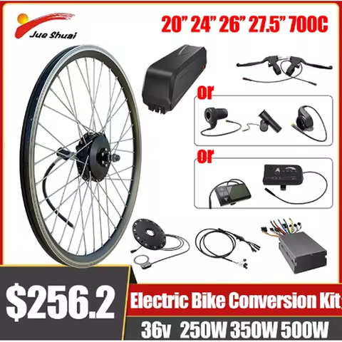 36V Electric Bike Conversion Kit with Battery 250W 350W 500W Powerful Hub Motor 20‘’ 24‘’ 26‘’ 700C 