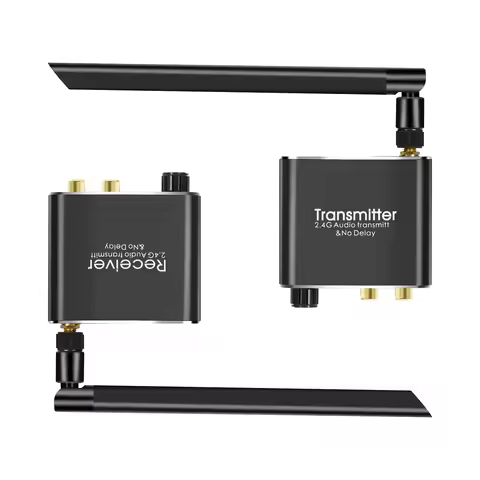 50M 2.4G Wireless Wifi Audio Transmitter and Receiver vs 5.8G Wireless Audio Extender 3.5mm R/L RCA 