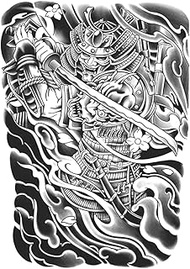 Cool Tattoos,Japanese Style Samurai,Samurai Tattoos,Resilience,Lasts 1-2 Weeks,Real Tattoo Look,Wate