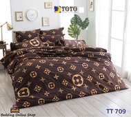 TOTO (TT709) ลายสก๊อต กราฟฟิค Graphic ชุดผ้าปูที่นอน ชุดเครื่องนอน ผ้าห่มนวม  ยี่ห้อโตโตแท้100%