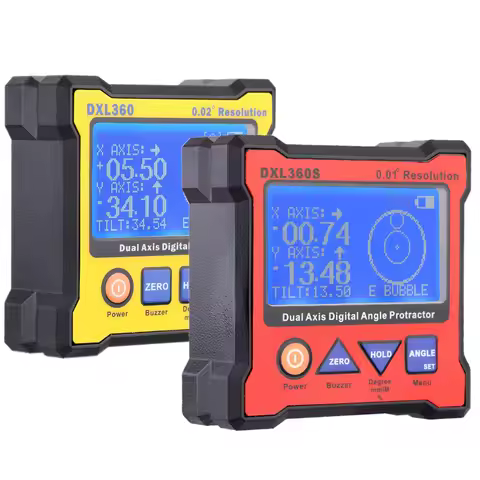 DXL360 DXL360S Dual-axis Digital Angle Protractor Rechargeable High-precision Level Gauge with 5 Sid