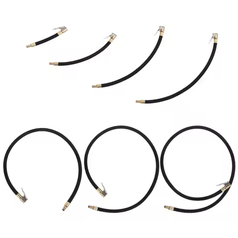 10/20/30/40/60/80cm Tire Air Chuck with Rubber Hose Portable Self-Locking Air Chuck for 0.305"x32TPI