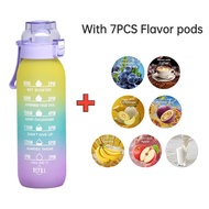 In Stock LUSQI 1PC 1000ML Flavor Water Bottle With Straw With 9PCS Flavor Pods Fashion Fitness Water