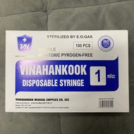 Vinahankook syringe, cylinder 1ml/cc - box of 100