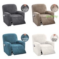 JEREMY1 Recliner Chair Covers, Stretchy Velvet Couch Slipcovers, Soft Stay in Place 1 Seater Form Fi