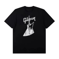 Gibson Gibson Electric Guitar Peripheral Graphic Rock T-shirt Lengan Pendek Kostum Latihan Pemain Gi