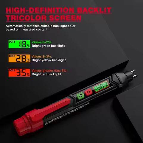 HABOTEST HT662 Car Brake Fluid Moisture Meter Liquid Oil Tester Analyzer For DOT3/DOT4/DOT5.1 Brake 