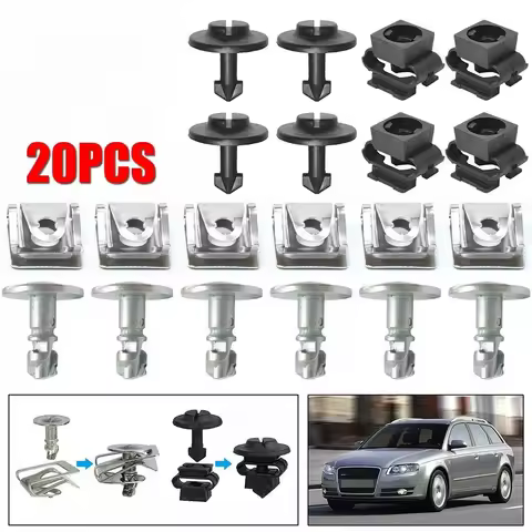 Car Undertray Guard Engine Under Cover Hood Snap Fixing Clips & Screws 8D0805960 8D0805121 For AUDI 
