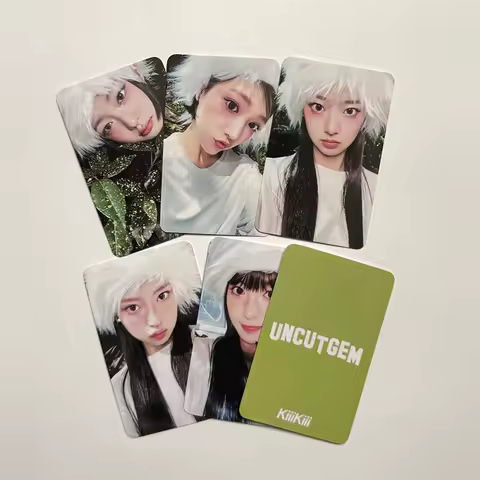 5pcs/set KiiiKiii New Girl Group Album LOMO Card UNCUT GEM Photo Card Hit Card Postcard Collector Ca