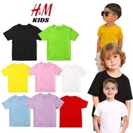 Plain T-shirts for Children Ages 1 2 3 4 5 6 7 8 9 10 11 12 Cotton Combed 30s Unisex men & women