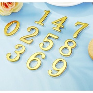 Metal Solid Bronze Number House Number Plate Number Sign House Number Plate Self-Adhesive