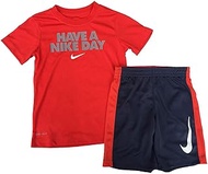 Toddler Boys' Dri Fit Short Sleeve T-Shirt and Short 2 Piece Set (Habanero Red(86D622-R4Y)/Universit