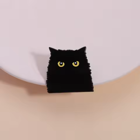 Black Cat Cute Enamel Pin Animal Big Eyes Cat Brooch Pines Lapel Pins Badge on Backpack Clothing Acc