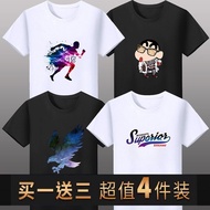 【Ready Stock】男士t恤男短袖韩版修身半袖衣服男装打底衫大码印花上衣1/2件Men's T-shirts, men's short-sleeved Korean style slim hal