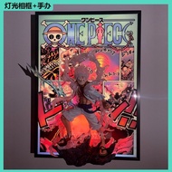 One Piece Luffy 3D Three-Dimensional Lighting Decorative Painting 3D Anime Figure Frame 3 Colors Dim