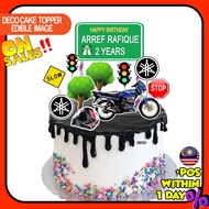 [CUSTOM NAME] Happy Birthday Cake Topper Motor Yamaha RXZ Decoration Set Party Accessories Banner Hi