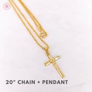 ♞,♘COD PAWNABLE 18k Legit Original Pure Saudi Gold Cross Necklace