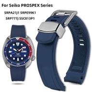 Blue Silicone Rubber Strap For SEIKO PROSPEX Series SRPA21J1 SRPE99K1 SRP777J SRPC91J1 Men Curved Wa