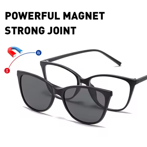2340D Cat Eyes TR90 Thin Frame Magnet Clip Myopia Glasses 0 -0.5 -1.0 -2.0 -2.5 -3.0 -3.5 -4.0 -5.0 