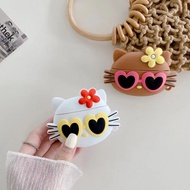 For GOOJODOQ J201 J206 Earphone Case Cat in sunglasses