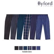 Byford Seluar Tidur Lelaki | (1 Pcs) Byford Mens Woven Cotton Long Pants Pyjamas Assorted Color - BP