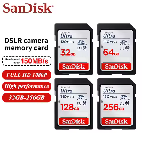 SanDisk Ultra SDHC SDXC UHS-I Memory Cards C10 U1 32GB 64GB 128GB 256GB Read Speed Up to 150MB/s Wat