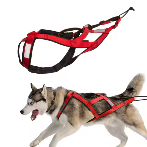 Dog Sled Harness Pet Weight Pulling Sledding Harness X Back Harness For Large Dogs Husky Canicross S