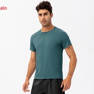 【ALO】 Alo Yoa Sports Workout Clothes Summer Solid Color Sweat-Absorbent Quick-Drying T-Shirt Mens Ba