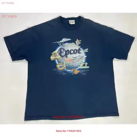 VINTAGE Epcot T shirt Men XXL Blue 90s Washed graphic fashion Soft Comfortable Breathable Slightly h