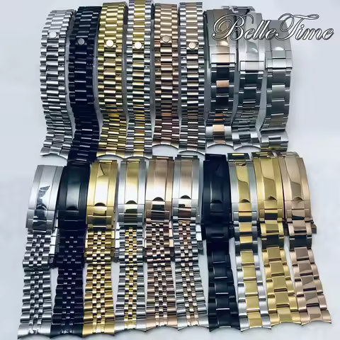 20mm NH35 Glide Lock Clasp Width 904L Solid Stainless Steel Strap Brushed Polished Oyster Jubilee Pr