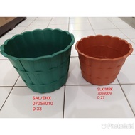 Country Flower Pot with Wood Motif, Shallom Brand, diameter 33cm and 27cm | Flower Pot |