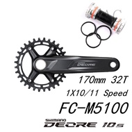 Yg3z SHIMANO DEORE FC-M5100 1X10/11 2X11 Speed 170mm 32T 36-26T MTB Crankset - 2-PIECE CRANKSET - Q-