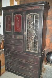 古董老件檜木衣櫃高203寬55長125公分可交換物品