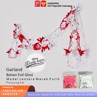 Hiasan garland Lentera merah putih / Garland 3D Ornamen Merah Putih