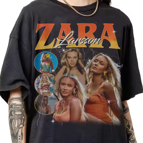 Limited Zara Larsson 90s Bootleg Vintage T-Shirt, Summer unisex Loose and Breathable T-shirt Top