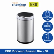 EKO Docomo Sensor Bin 9285 - 9L Stainless Steel Dustbin Rubbish Bin Trash Can Kitchen Dustbin Tong S
