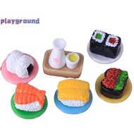 [playground] 2Pcs 1:12 Dollhouse Miniature Salmon/Caviar Sushi Rice Balls Liquor Kitchen Food Model Decor Toy Doll House Accessories [New]